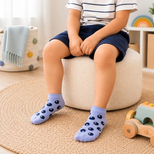 Image of THELA GAADI Printed Kids Socks | Ankle Length Pure Cotton Socks for Kids Boys and Girls | Breathable, Odourless, Cute | Pack of 5