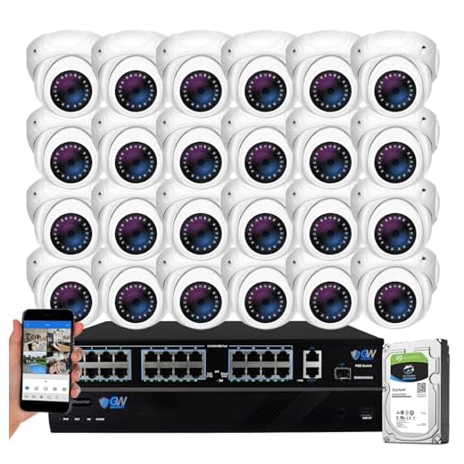 GW Security 32 Channel 4K NVR 5MP H.265 IP Surveillance Security Camera System with 24-Piece Super HD 1920P Weatherproof Microphone PoE Security Dome Cameras, AI Human & Vehicle Detection