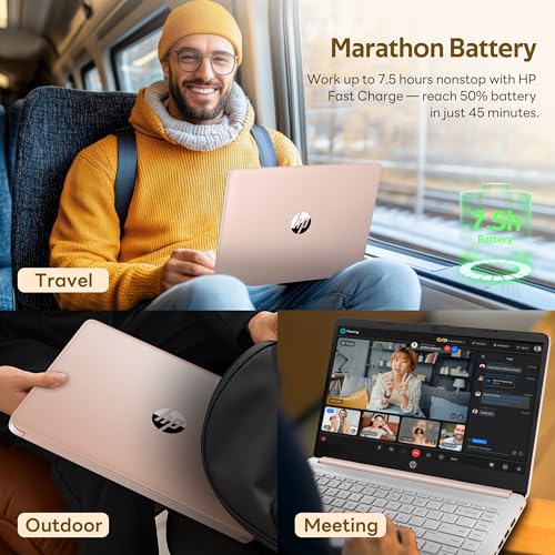 HP Stream 14" HD Laptop with AI Copilot for Student & Business, Intel Processor N150, 4GB RAM, 1.12TB Storage (128GB UFS + 1TB Docking Station), 1 Year Office 365, Wi-Fi 6, Win 11, Pale Rose Gold - image 8
