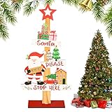 Decoraciones de mesa de madera – Decoración de árbol de y muñeco de nieve con palabras, decoración rústica de madera para bandeja de varios niveles, expositor de chimenea