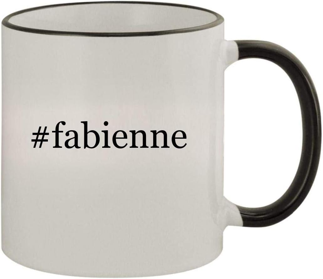 #fabienne - 11oz Ceramic Colored Rim & Handle Coffee Mug, Black