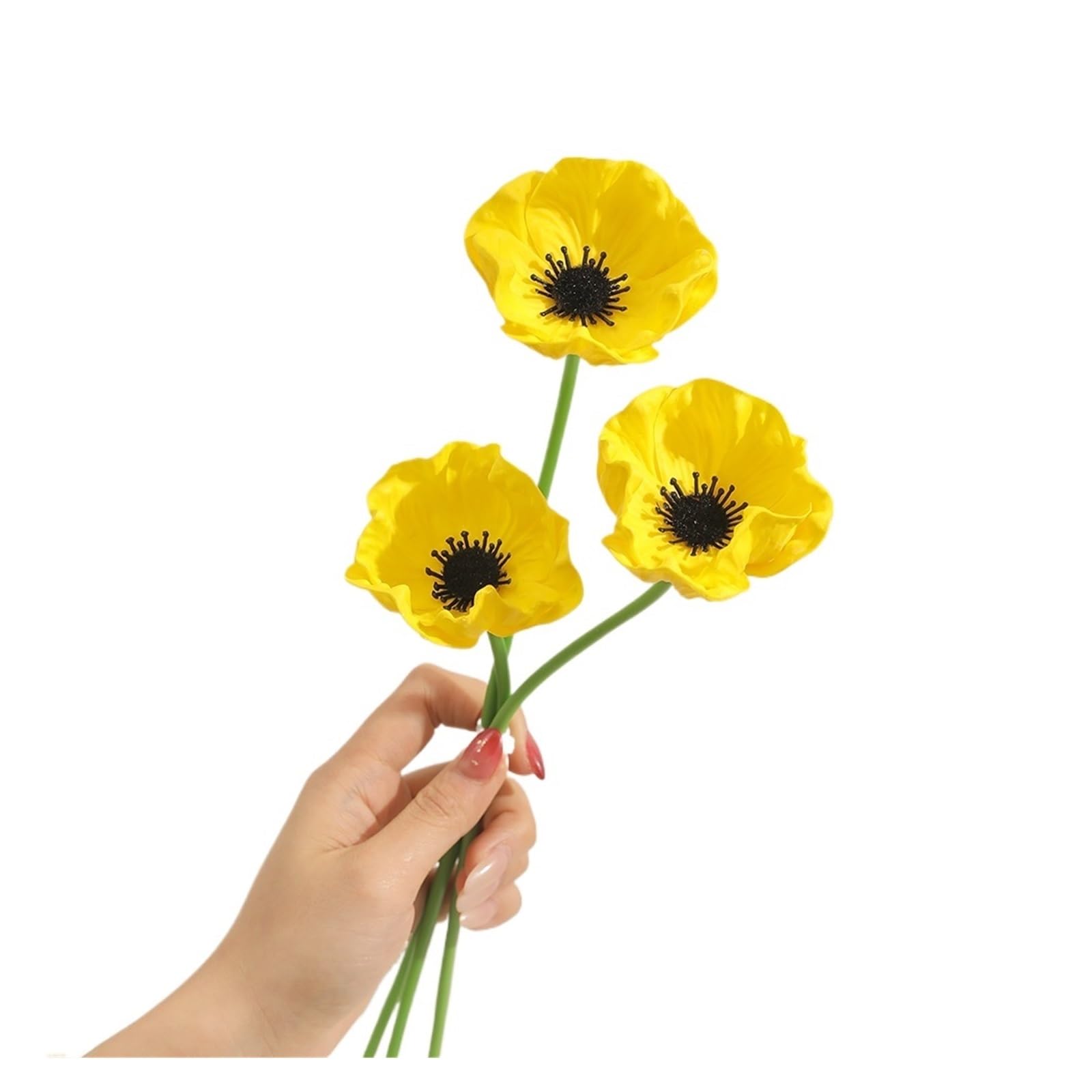 Casetlong 3Pcs Artificial Flowers Bouquet 31CM Fake For Home Decor Wedding Decoration Craft Flower Arrangement Accessories(Yellow)