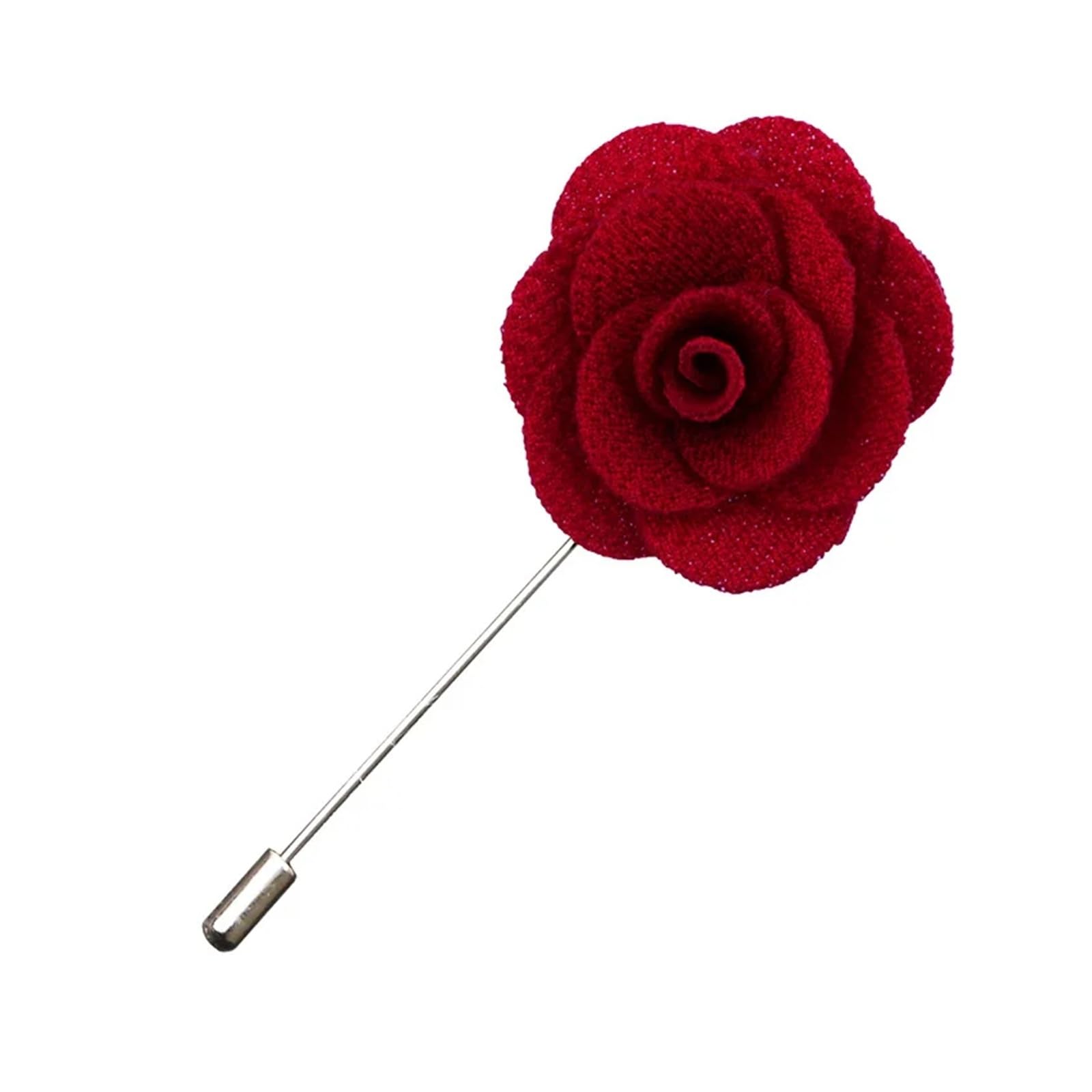 MQFBNNP Wedding boutonniere Boutonniere Men Brooch Pins Wedding Groom Buttonholes(Red)
