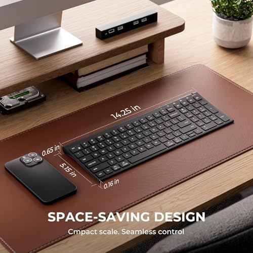 iClever BK10 SE Bluetooth Keyboard for Mac, Slim Full-Size Keyboard, Black - 5