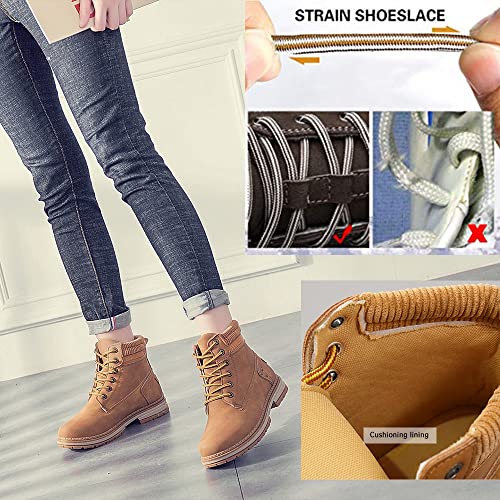 Image of Athlefit Women's Lace-Up Work Hiking Combat Ankle Boots