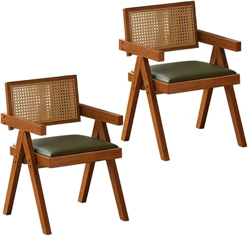 Miniatura 67 de YVYKFZD Juego de sillas de comedor de ratán, sillas de comedor de madera, sillas de cocina con respaldo tejido, sillón tapizado, silla auxiliar