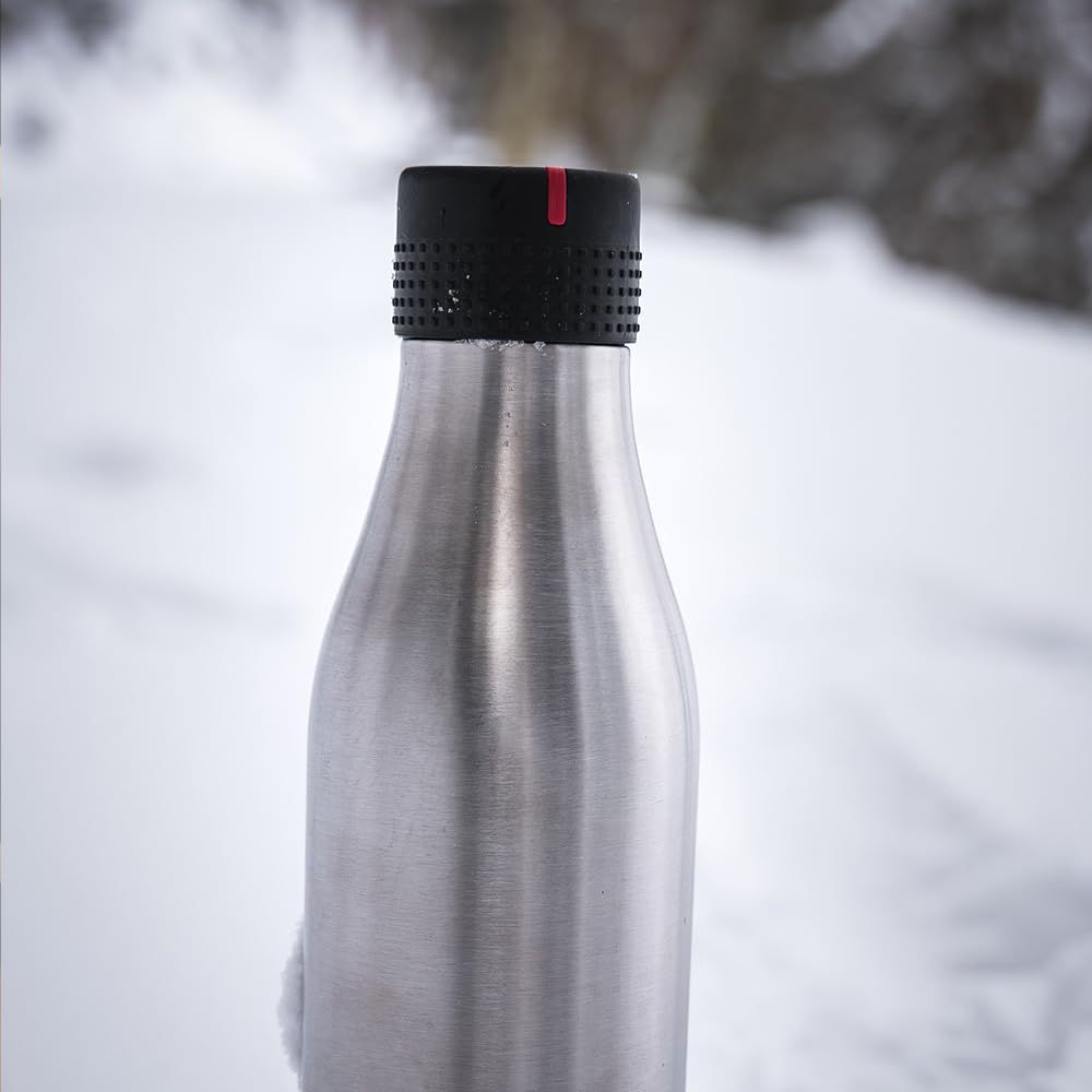 LES ARTISTES Paris A-2230 Bottle'Up, 750 ml, Bouteille isotherme, Gourde isotherme sans BPA, Réutilisable, Garde au chaud 12h et au froid 24h, Acier Inoxydable, Design Stainless Steel