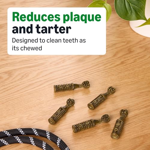 Image of Amazon Basics Dental Dog Treats to Help Clean Teeth & Freshen Breath - Tiny (5-15 lbs), Unflavored (Previously Wag) (Pack of 2)