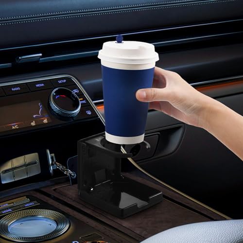 Portavasos para carro OUNONA 2 piezas expandible ABS negro miniatura 3