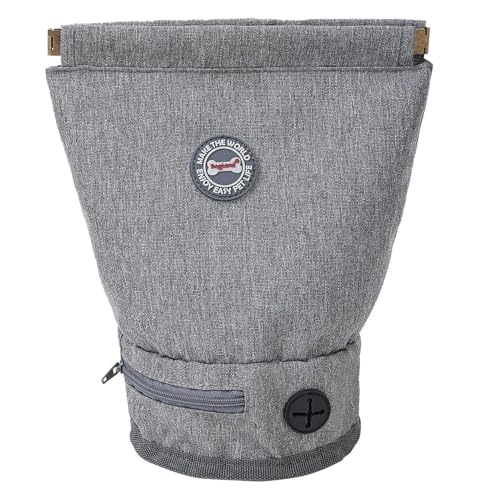 LearnLyrics Soporte para bolsas de excrementos de perro para la correa, dispensador de excrementos a prueba de olores con gran capacidad y mosquetón. Soporte portátil para bolsas de excrementos con