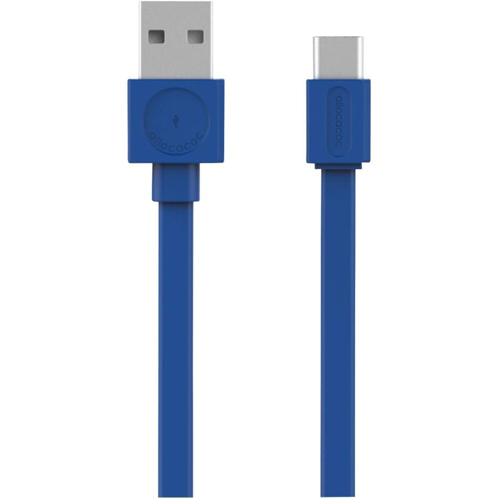 Allocacoc 10453BL/USBCBC 1.5 m USB Type C Cable for Mobiles, Computers, 100mbps Speed, Blue Colour.