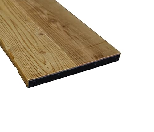 OLD ASHIBA 天板 フリー板 (幅つなぎ材/アイアンエンド) 厚35×板幅(奥行)400(2枚あわせ)×長さ2100mm 足場板 古材 棚板 オーダー 屋内用透明(とうめい) 厚み3.5cm 奥行40cm 長さ210cm 受注生産