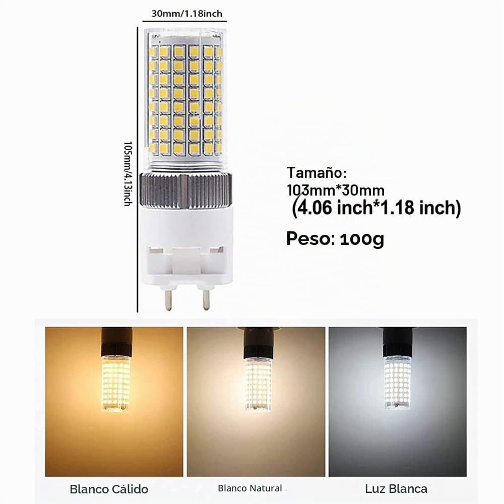 Bombilla LED G12 16W, Bombilla de Maíz Bi-Pin (Equivalente a 160W Halógena/Bombilla Incandescente),Blanco Cálido 3000K 1600 Lumen Lámpara de techo para Casa Calle Garaje Paisaje Almacén,Paquete de 4