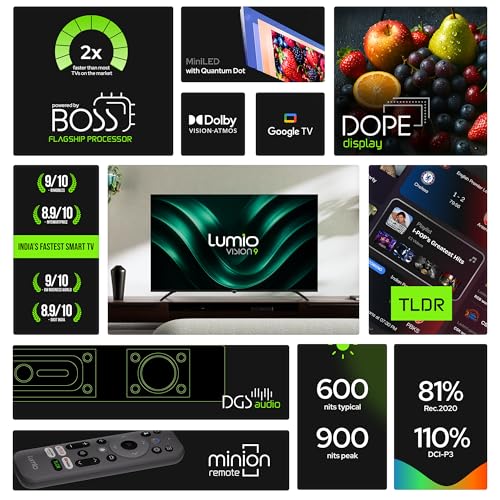 Lumio Vision 9 139cm (55 inches) 4K Ultra HD Smart QD-MiniLE...