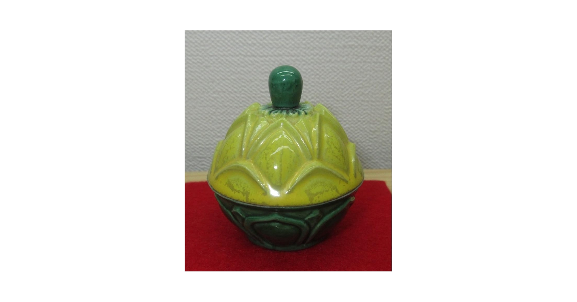 茶道具　香合　茶道具　香合　交趾　蕗の薹（ふきのとう）高野 昭阿弥作、 茶道具 香合 交趾 蕗の薹（ふきのとう）、京都 高野 昭阿弥作
