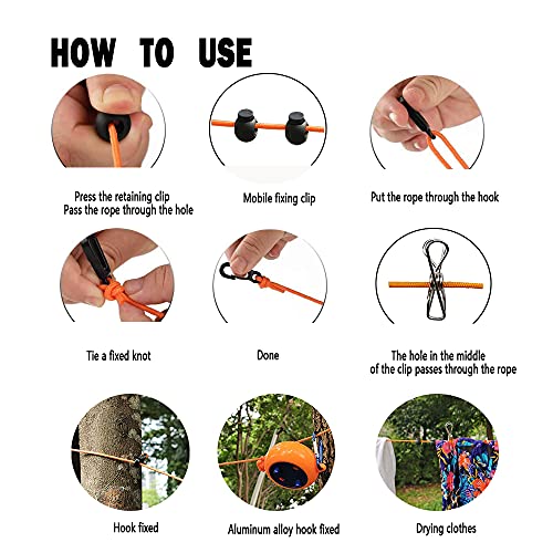 QeeHeng Portable Retractable Clothesline, 32.8ft With Windproof Clothespins, 10 Stoppers - Image 7