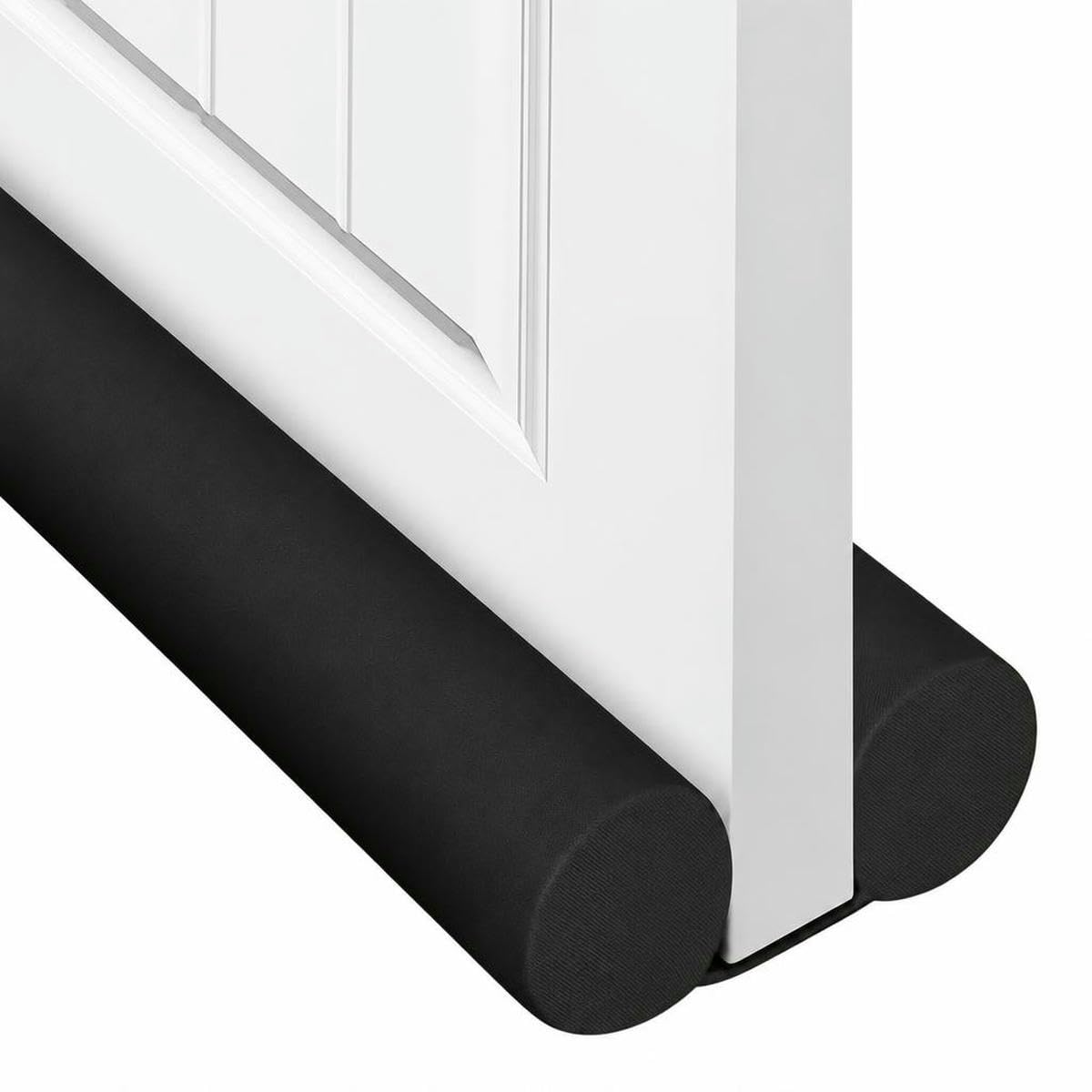 Adjustable Door Draft Stopper Seal Strip Bottom Weather Stripping for Door and Windproof Soundproof Dustproof Waterproof-2pcs Black-7.5mm