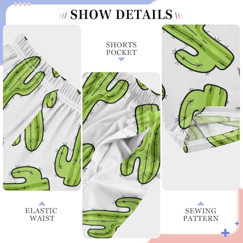 ZZXXB Cactus Plants Boys Long Pants Soft Trousers Elastic Waist Kids Lounge Bottoms with Pockets S-XL4