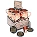 Krown Kitchen Hammered Moscow Mule Copper Mugs Set of 4 | 100% Solid Copper | 16 oz