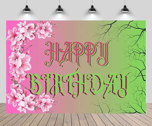 Toile de fond anniversaire fleurs de cerisier pour studio photo portrait et goûter
