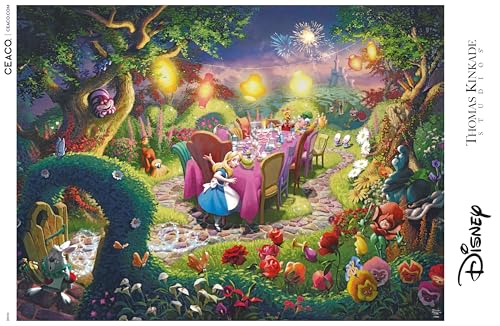 Rompecabezas Ceaco - Thomas Kinkade: Alicia en el País de las Maravillas, 1000 piezas para adultos | Arte de Thomas Kinkade, fabricado en EE.UU., cartón reciclado, tamaño final 26,75 x 19,75 pulgadas, incluye póster y es enmarcable miniatura 4