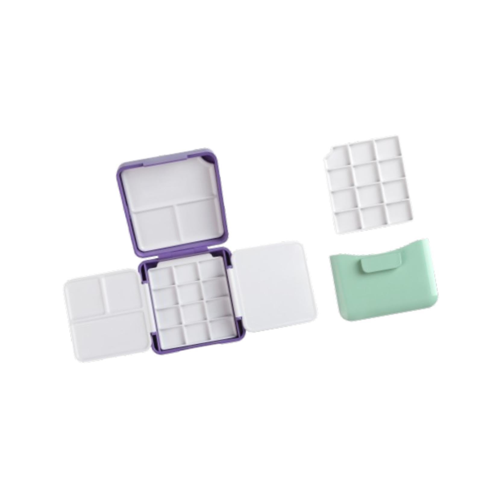 SM SunniMix Watercolor Palette with Washing Bucket with Mixing Area Mini for Beginner Paint Pallet Travel for Acrylic Painting Graffiti, Violet