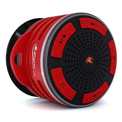 Waterproof Bluetooth Speaker & Shower Radio (Red & Black)
