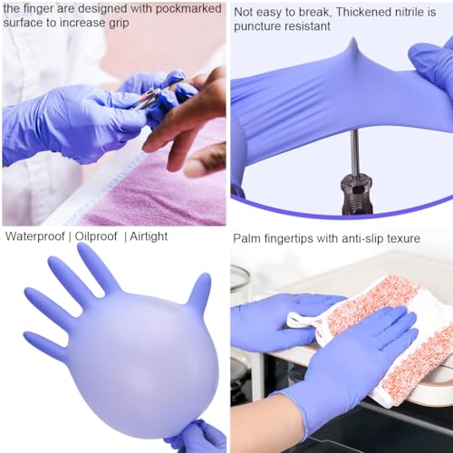 Image of adbeni Nitrile Gloves | Disposable & Powder Free | Premium | for Food Handling, Lab Work, Medical Examination, Kitchen, Cleaning, Cooking, Salon, Spa, Gardening, Industrial, Travel & Grooming
