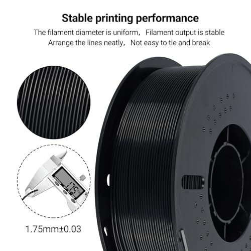 Image of Kingroon PA6 Nylon 3D Printer Filament 1.75mm, 1kg Black Filament, High Strength Filament for Engineering Parts, Dimensional Accuracy + /- 0.03mm
