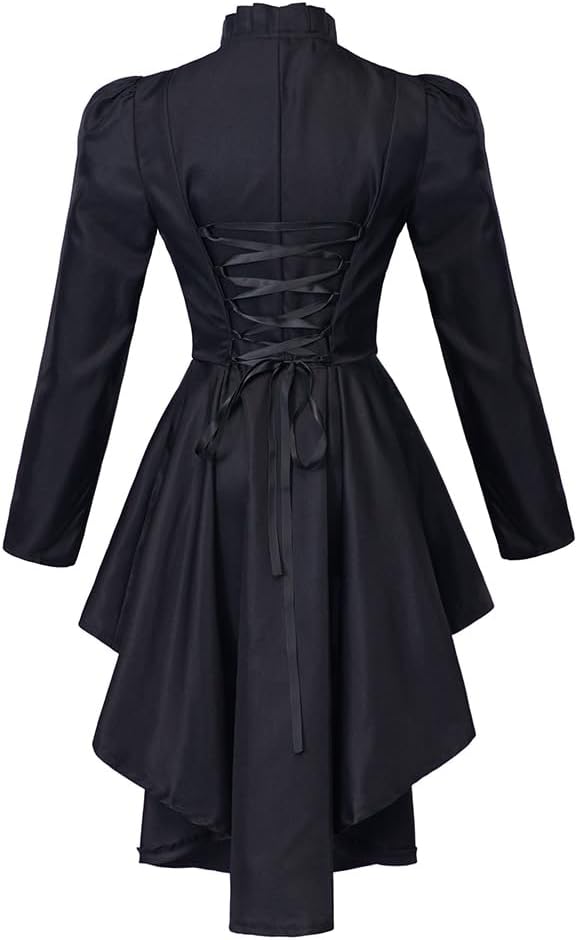 Saniplaycos Women's Steampunk Victorian Jacket Coat Medieval Vintage Gothic Tailcoat Long Sleeve Tuxedo Shirt - Image 5