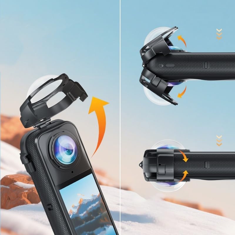 Osłona obiektywu kompatybilna z Insta360 X5, osłona obiektywu aparatu fotograficznego, ochrona ekranu obiektywu, panoramiczny obiektyw aparatu, szkło hartowane, odporne na zarysowania, lustro