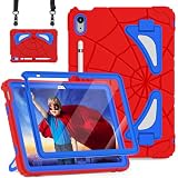 Nitupai Case for iPad 10th Generation Case 10.9 Inch 2022 10th Gen/iPad A16 11th Generation 11 Inch 2025 Cover with Pen Holder Screen Protector Strap Thickned Cornor, Red Blue
