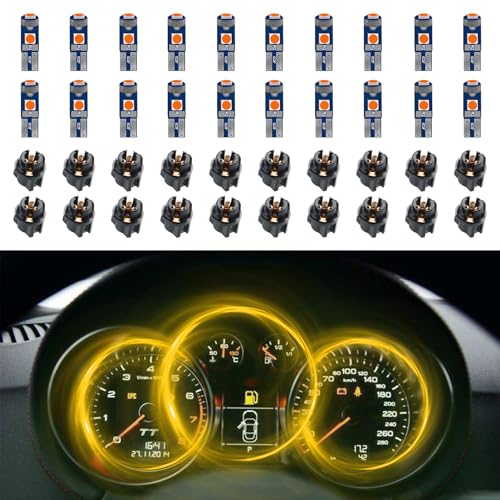 20pcs luces LED T5 para panel de auto amarillo miniatura 1