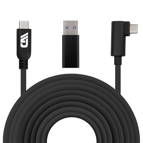 CASEMATIX Cable USB C de 13 pies compatible con Oculus Quest 2 Link – USB 3.2 Tipo-C de alta velocidad de datos y carga compatible, adaptador USB-A