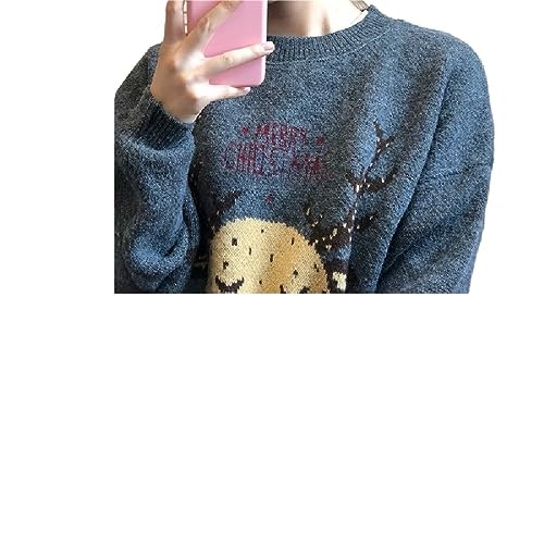 Quenny Christmas Sweater Girl Elk Cute Little Man Pullover Thick Knit Girl