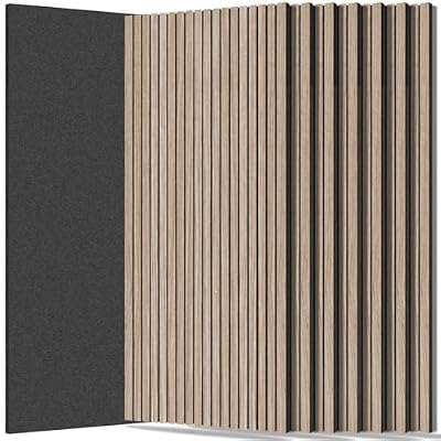 RITOLLO 8 Packs Acoustic Panel 47.2"×23.6" Sound Absorbing Slat Wall Panels for Interior Wall Decor, Home, Studio and Office(Walnut)