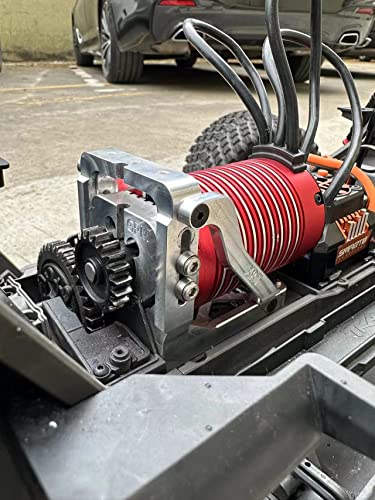 CNC Aluminum Motor Mount Motor Gear Cover Mounting Plate for 1/10 RC Crawler for Trax-xas TRX4 TRX6 G63 8290 Defender Bronco Sport(Silver 1 Set)