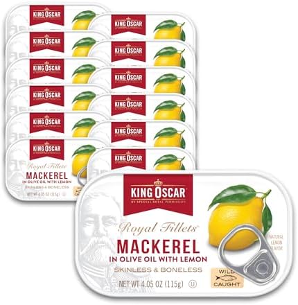Mackerel in Olive Oil with Lemon, 4.05 oz Can, 12-Pk