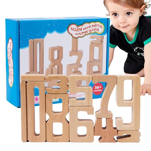 Juguete De Aprendizaje De Conteo De Madera - Juguete De Educación Matemática Temprana | Número Colorido Juguete De Apilamiento, Bloques De 1-10 Dígitos Para Niños De Edad Incluida Entre 3
