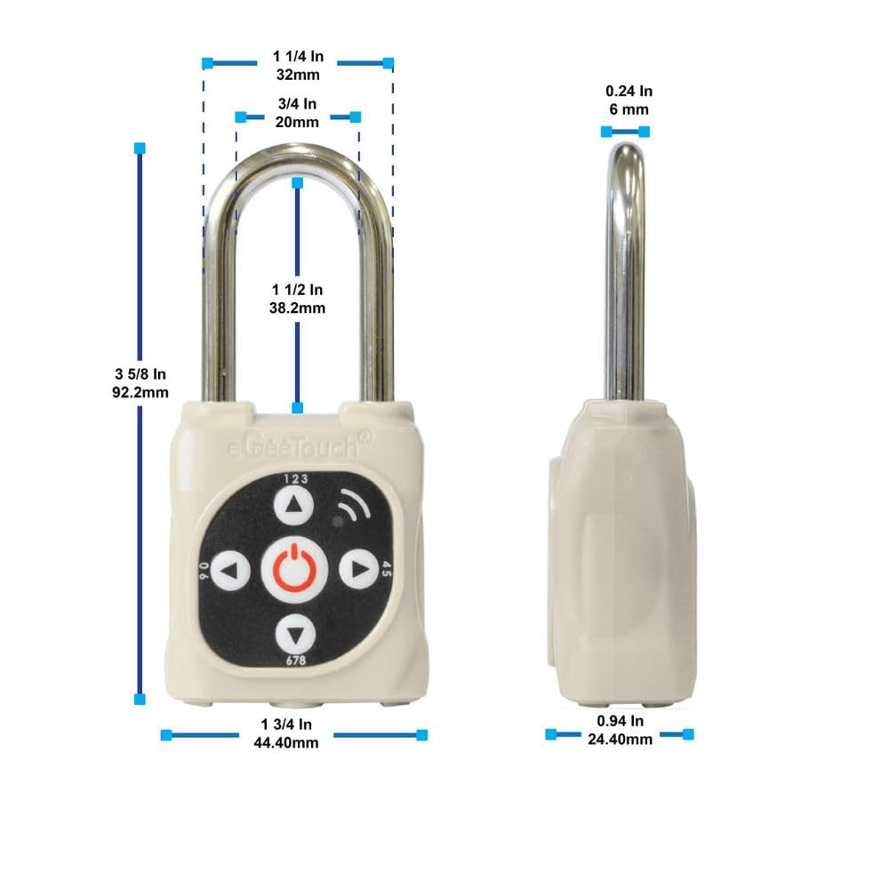 Mini cadenas intelligent, avec NFC et code directionnel (métal, argent)