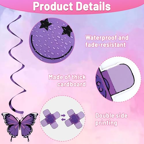 Image of Music Hanging Swirl for Singer Birthday Party Decorations Pop Theme Swirl Ceiling Girl Singer Theme Party Ceiling Hanging for Music Birthday Baby Shower Fans Celebration Supplies