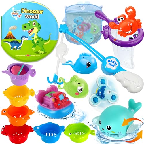 Lubibi 16PCS Conjunto Juguetes para Baño Bebe, Juguete de la Flotando Pesca...