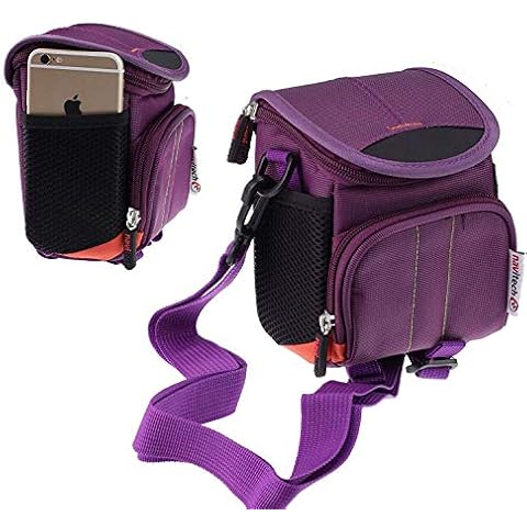 Navitech Purple Portable Camera Shoulder Bag for Canon EOS M6 Mark II Cover