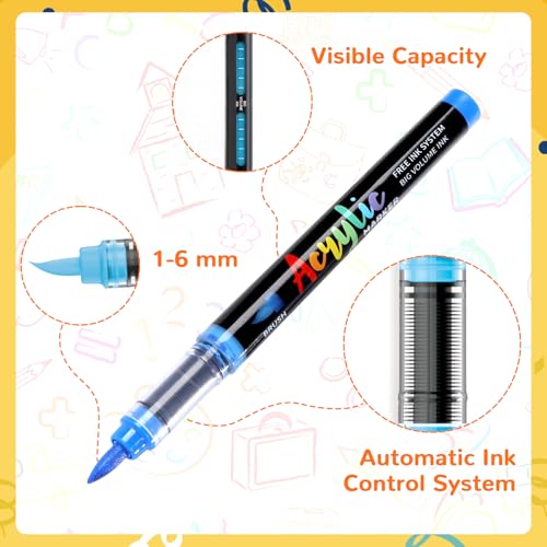 Image of 240 Colors Acrylic Paint Markers, 3X Large Capacity Flexible Tip Paint Pens