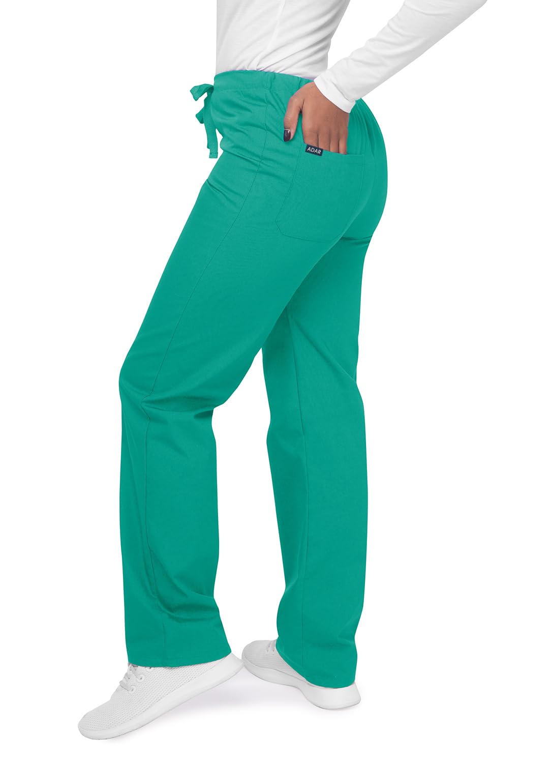 Adar Uniformes médicos Unisex - Pantalón médico con Cordones y Pierna Ajustada
