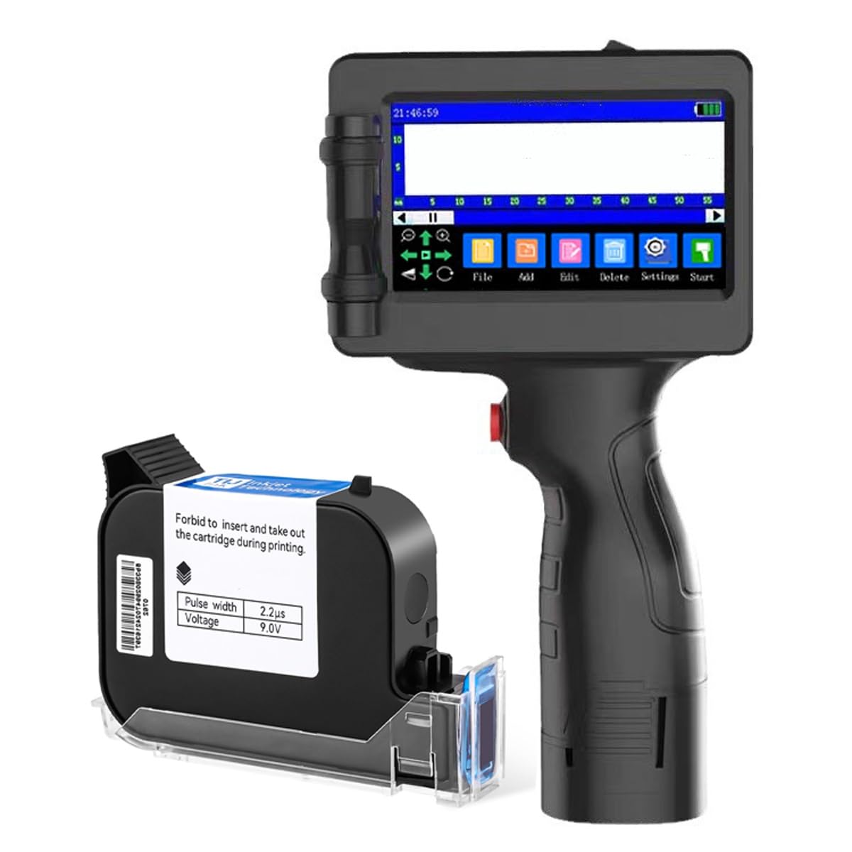 Imprimante jet d'encre portable haute performance avec grand écran tactile LED