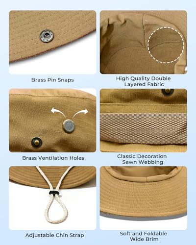 Image of Electomania Head Caps for Men and Women,Breathable Mesh Sun Protection hat,Hand-Embroidered Round Cap,Hat for Outdoor Work, Camping, Fishing (in, Alpha, Free Size, Khaki)