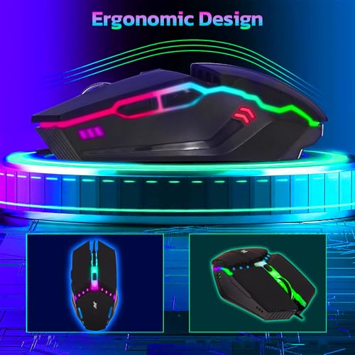 Image of Ant G20 Gaming Mouse, Wired Mouse with RGB Backlit and Adjustable DPI, Ergonomic Office Laptop Mouse, Computer Gamer Mouse with 7 Responsive Buttons for Windows /Mac /Linux /Chrome