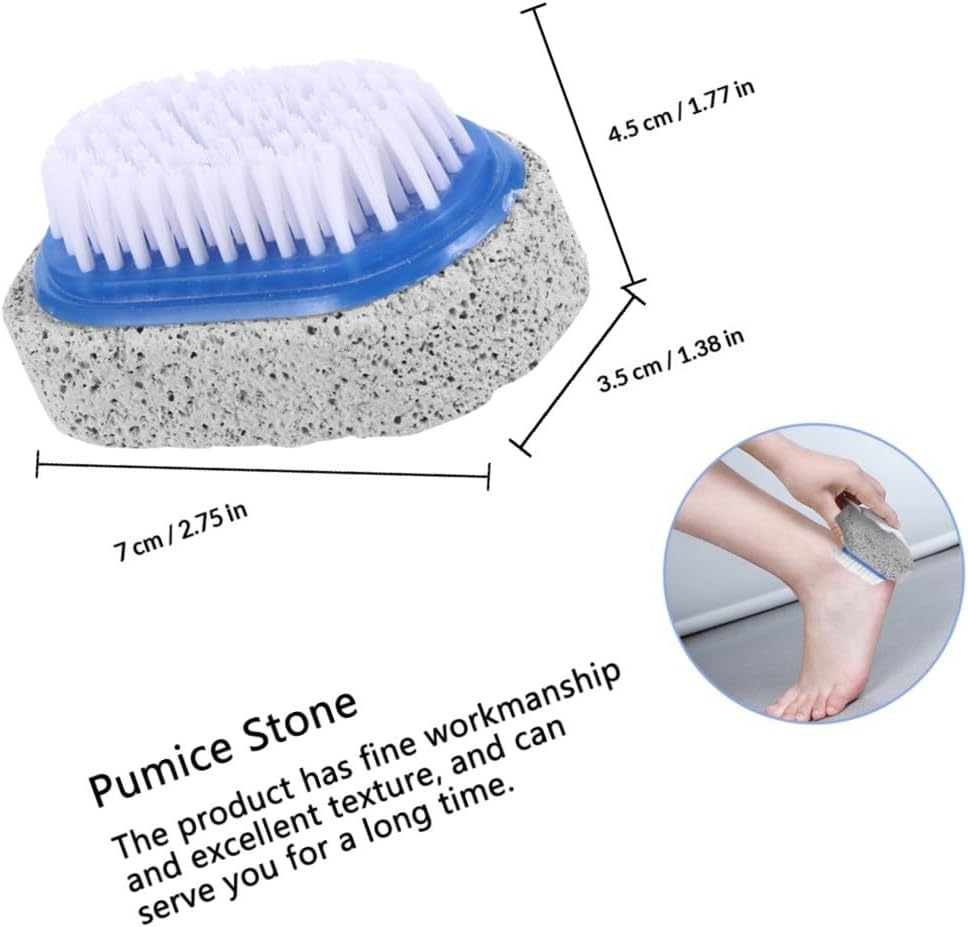 6pcs Double-Sided Pumice Stone Foot Pedicure Tool Callus Remover Dead Skin Scraper with Brush for Cracked Heels and Foot Exfoliation Care Random Color