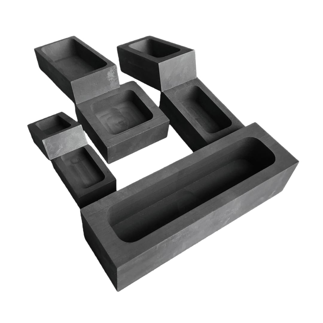 Crisol de grafito-forma cuboide/cilindro, recipiente de fusión resistente a altas temperaturas for metalurgia, 1 unidad(100x100x40mmCuboid)
